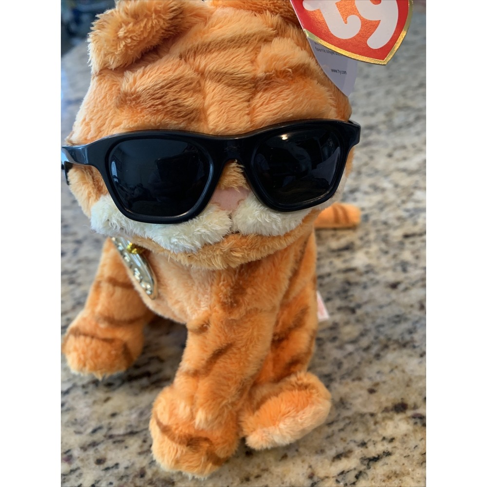 Ty Beanie Babies Cool Cat Garfield‎ With Sunglasses 2004